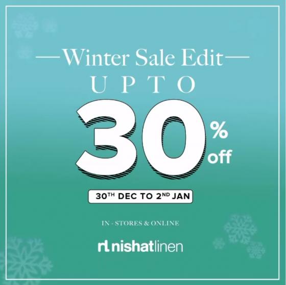Nishat Linen Winter Sale! up to 30 off from 30 December2 January 2022